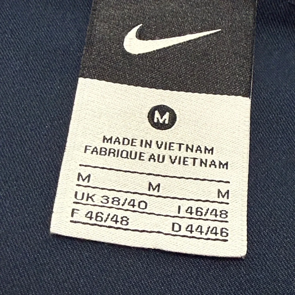 Nike Mens Full Zip Track Jacket Navy Blue White Swoosh Size M Windbreaker Warmup